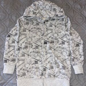 ***Super Cute*** NWOT grey music zip hoodie sweatshirt by Peek Youth L large